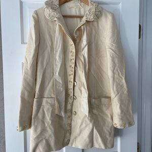 Elegant Cream Women's Coat Valentino 8